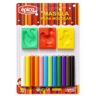 Set de plastilina con 3 moldes A2