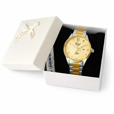 Reloj para caballero Racklo plateado y dorado fondo claro