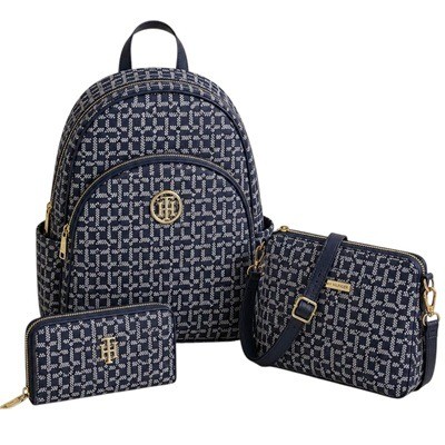Mochila Con Manos Libres Y Billetera Azul