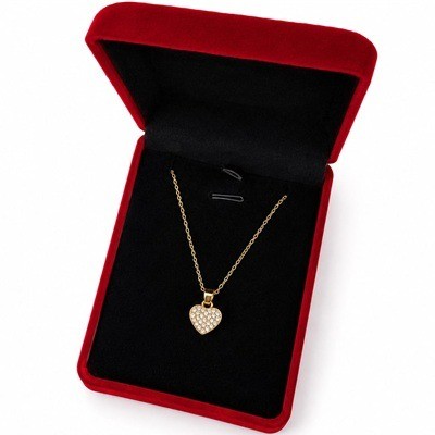 Cadena Con Dije De Corazón Enchapado En Oro