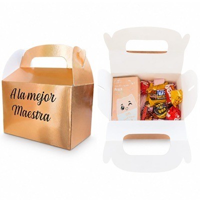 Cajita con chocolates variados + crema para manos "A La Mejor Maestra"