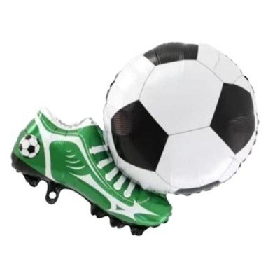 Globo de 22" sin inflar con diseño de fútbol verde