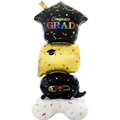 Globo sin inflar 3D de 68" Graduación