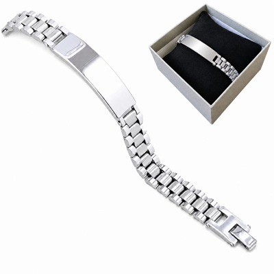 Pulsera unisex de acero inoxidable Plateada
