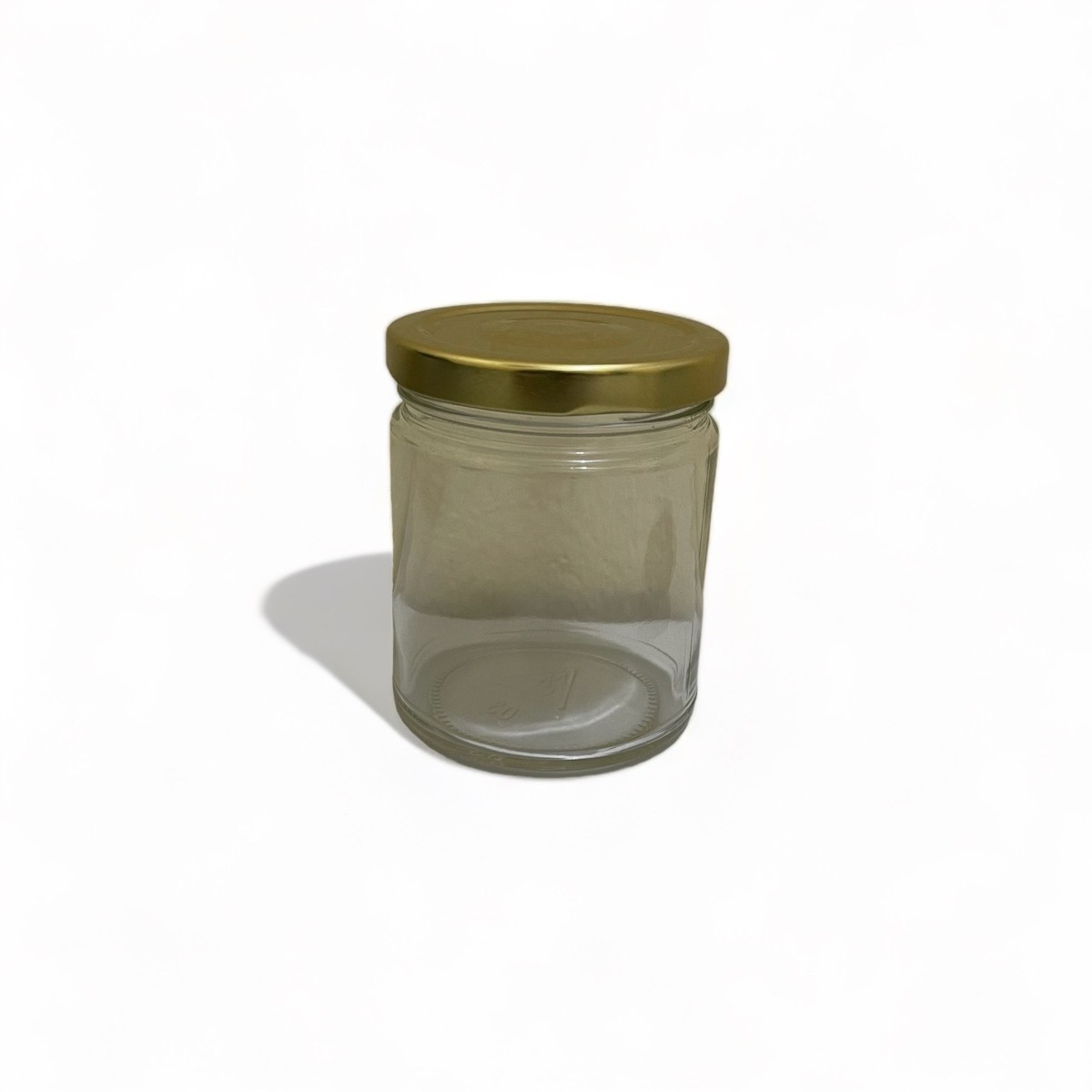 9oz Clear Straight Sided Glass Jar w/ Gold Lid