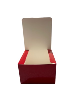 (6x6x4) Red Glossy Gift Box