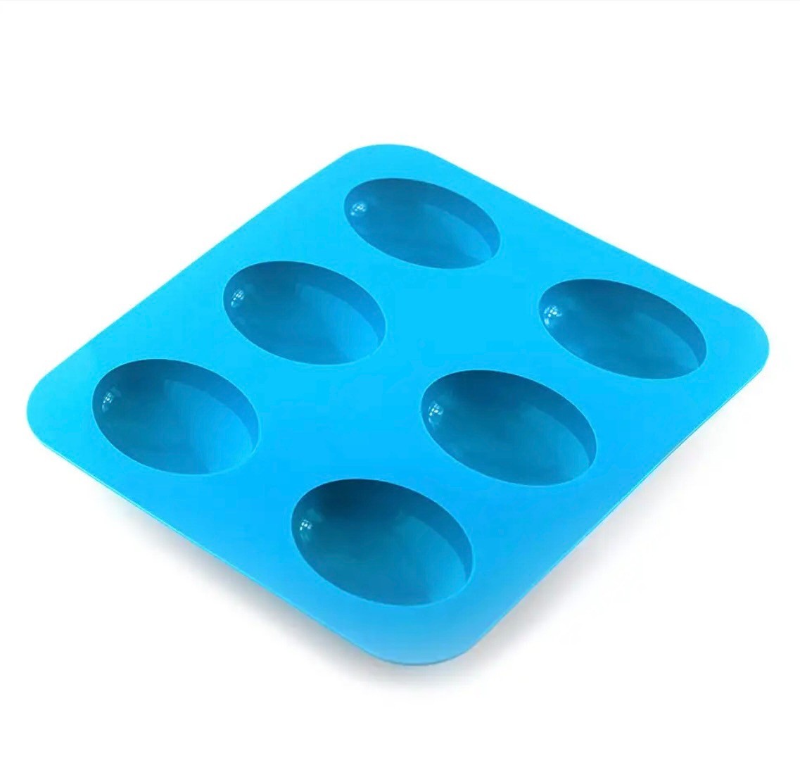 6 Bar Contoured Oval Silicone Soap Mold