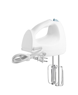 Hamilton Beach White 6 Speed Hand Mixer with Beaters, Whisk, and Snap-On Case