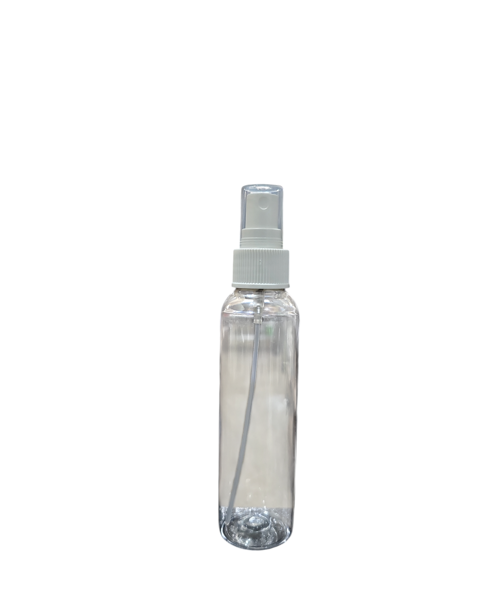 4oz Clear CR Bottle With/ White Sprayer Cap (24-410)