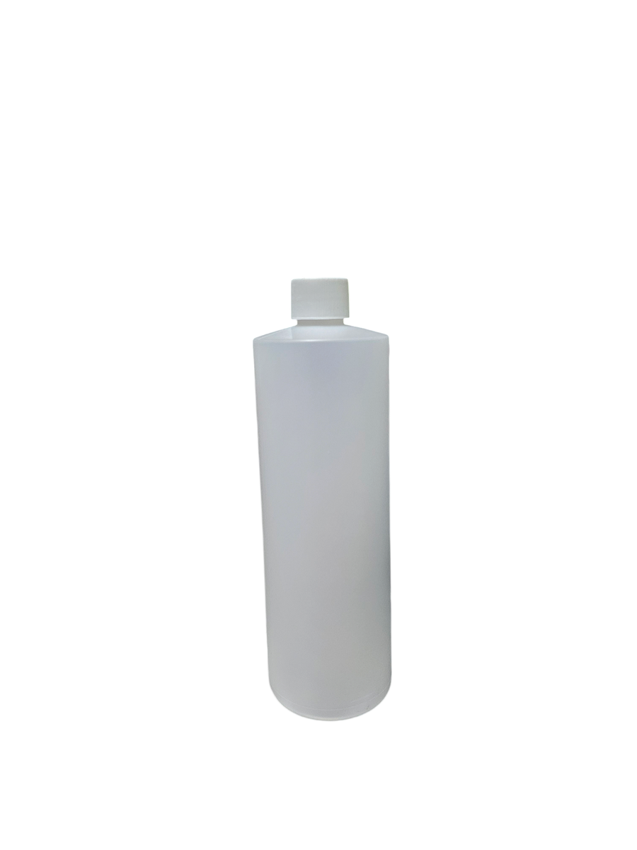 16oz Frosted Cylinder HDPE Plastic Bottle With White Seal Cap