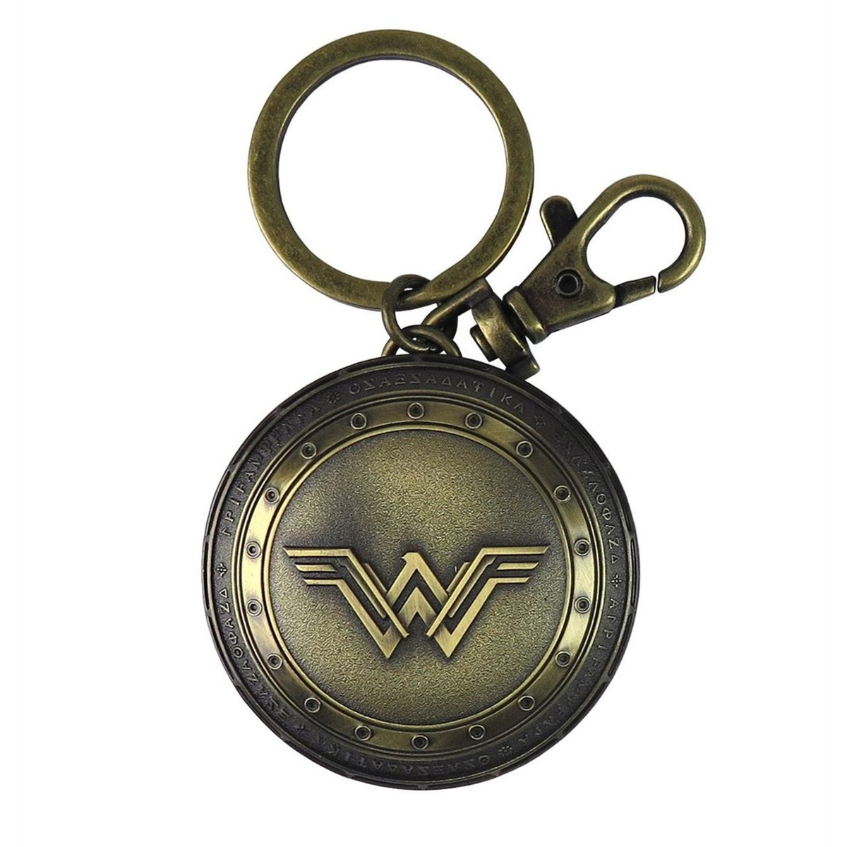 Batman Vs Superman - Wonder Woman Shield Brass Finish Pewter Keychain
