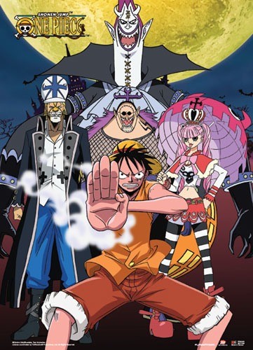 One Piece - Monkey D. Luffy Vs The Mysterious Four Wall Scroll