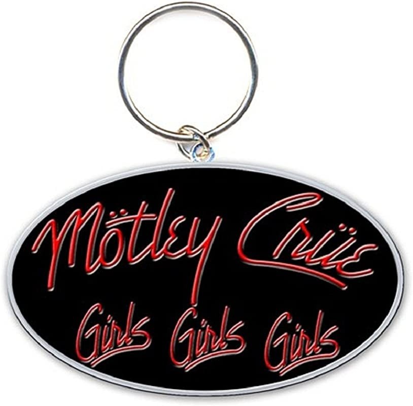 Motley Crue Girls Girls Girls Black Red Logo Keychain