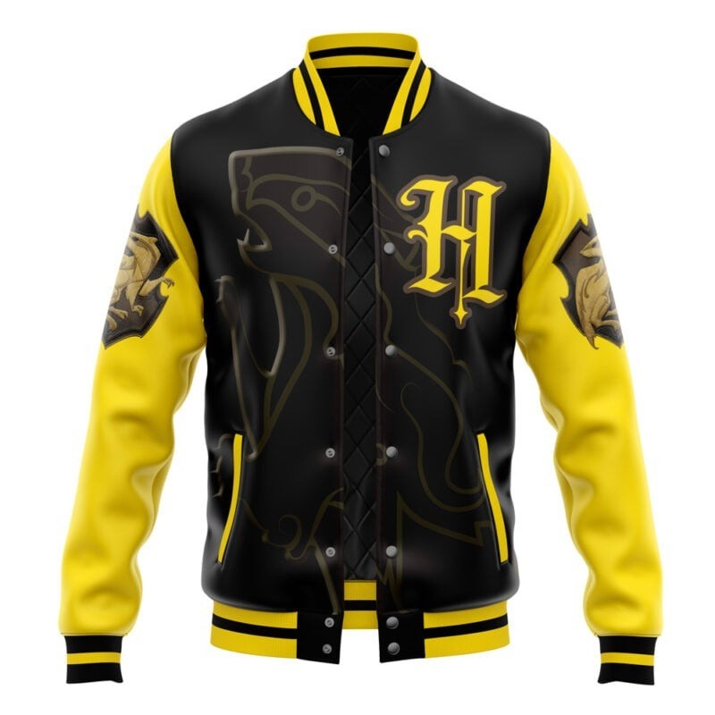 Harry Potter Hogwarts Legacy Hufflepuff V2 Varsity Jacket