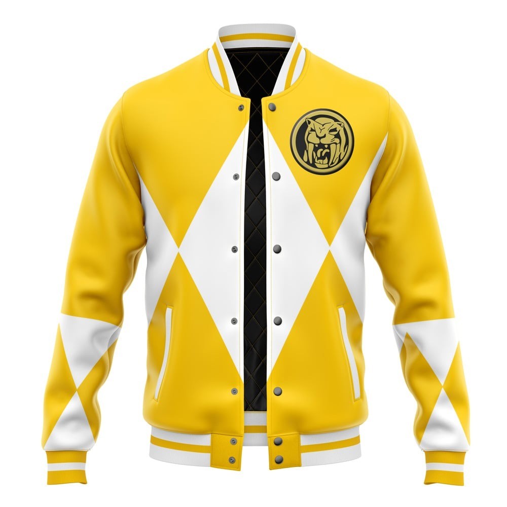 Mighty Morphin Power Rangers Yellow Ranger Varsity Jacket