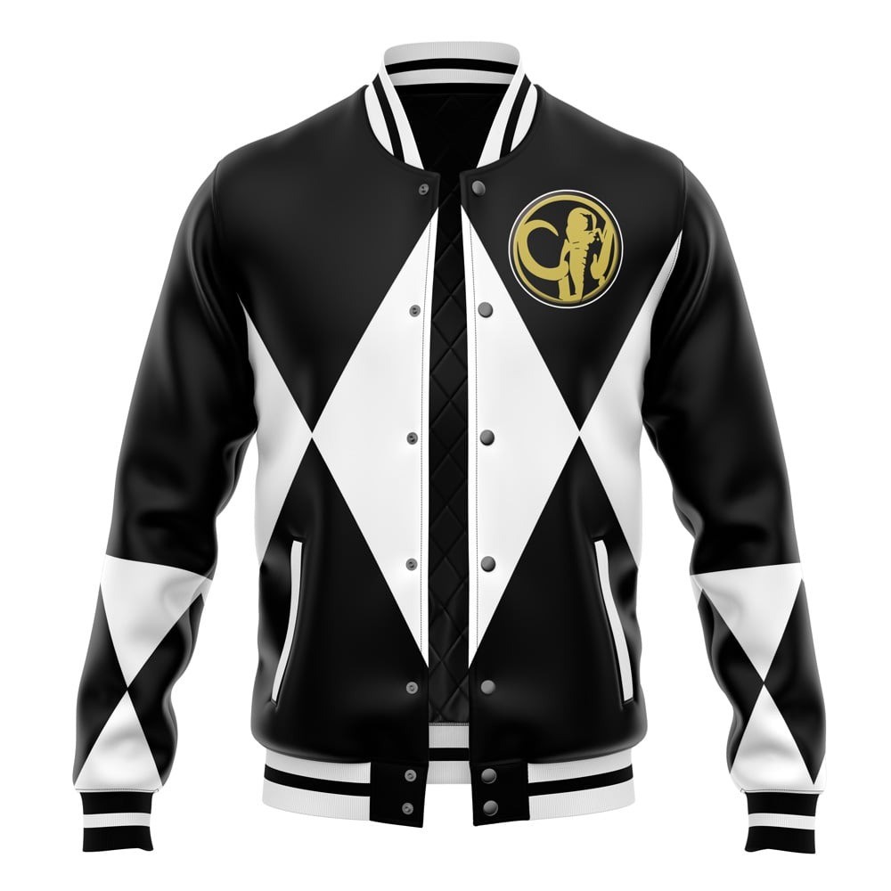 Mighty Morphin Power Rangers Black Ranger Varsity Jacket