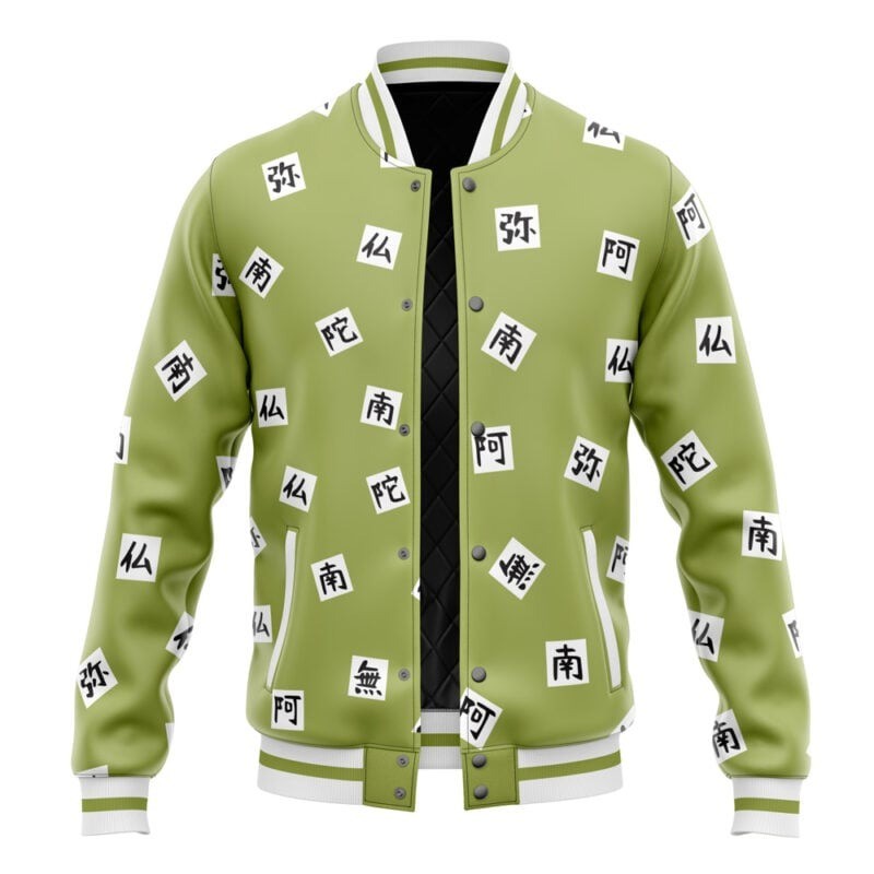 Demon Slayer Gyomei Himejima Pattern Varsity Jacket