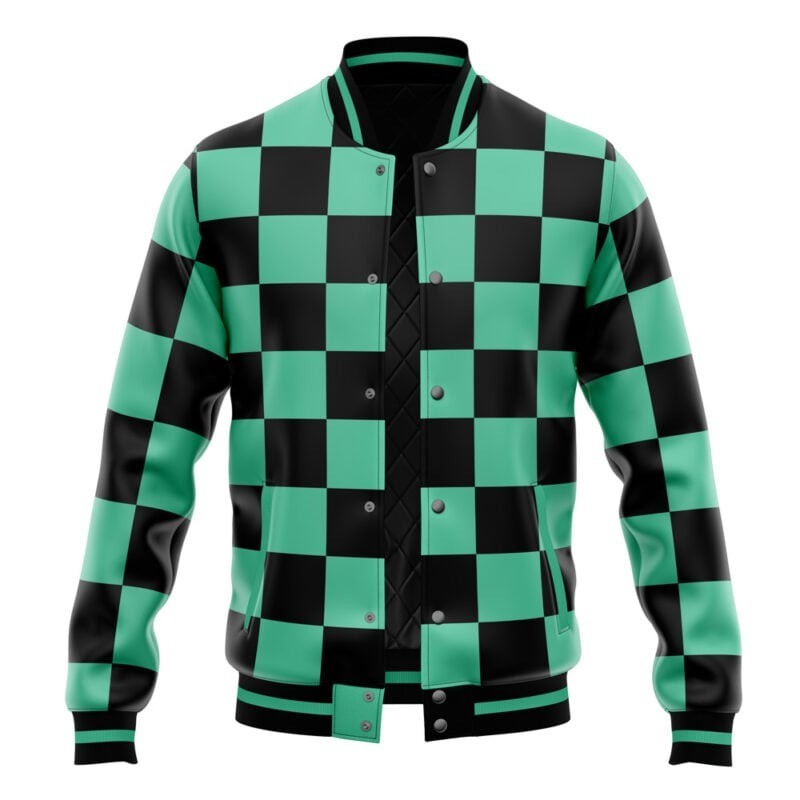 Demon Slayer Tanjiro Kamado Pattern Varsity Jacket