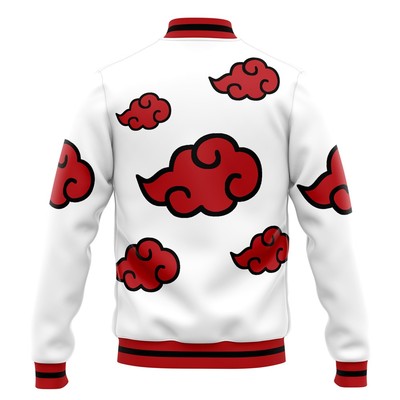 Naruto Akatsuki White Pattern Varsity Jacket