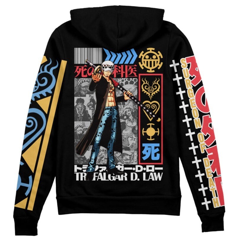 One Piece Trafalgar D. Law V2 Streatwear Zip Hoodie