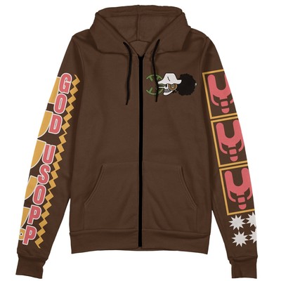 One Piece Usopp Streetwear Zip Hoodie