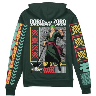 One Piece Roronoa Zoro V2 Streetwear Zip Hoodie