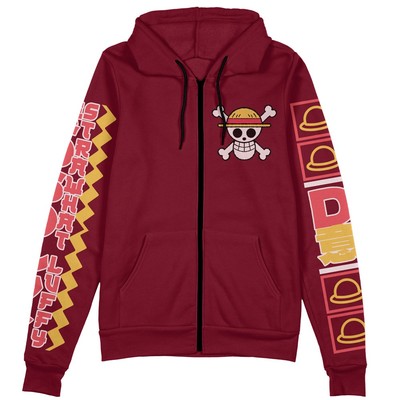 One Piece Monkey D. Luffy V2 Streetwear Zip Hoodie