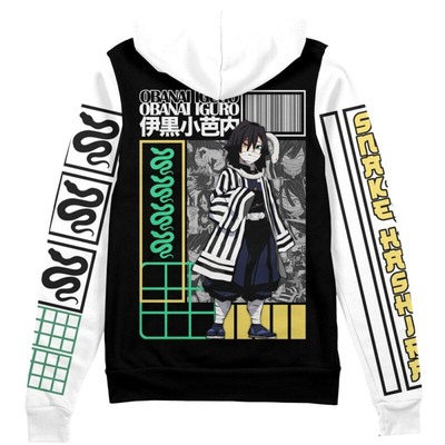 Demon Slayer Obanai Iguro Streetwear Zip Hoodie