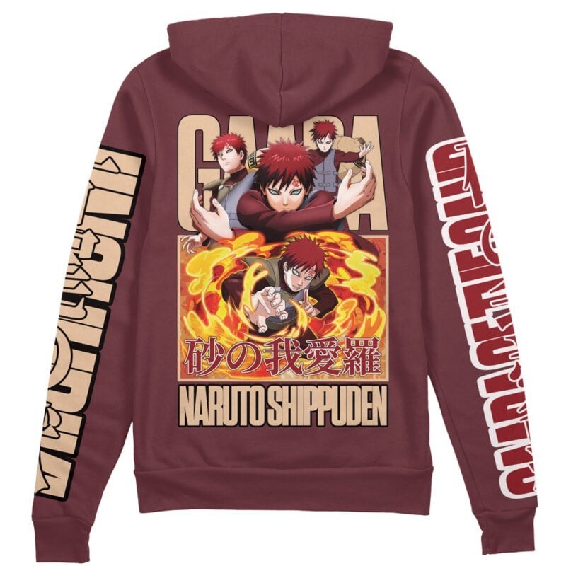 Naruto Shippuden Gaara Streetwear Zip Hoodie