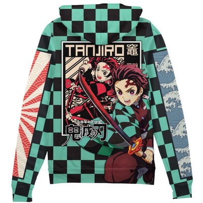 Demon Slayer Kamado Tanjiro Haori Streetwear Zip Hoodie