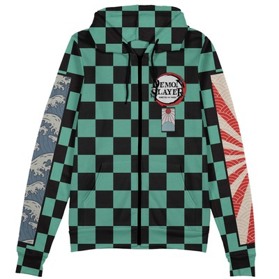 Demon Slayer Kamado Tanjiro Haori Streetwear Zip Hoodie