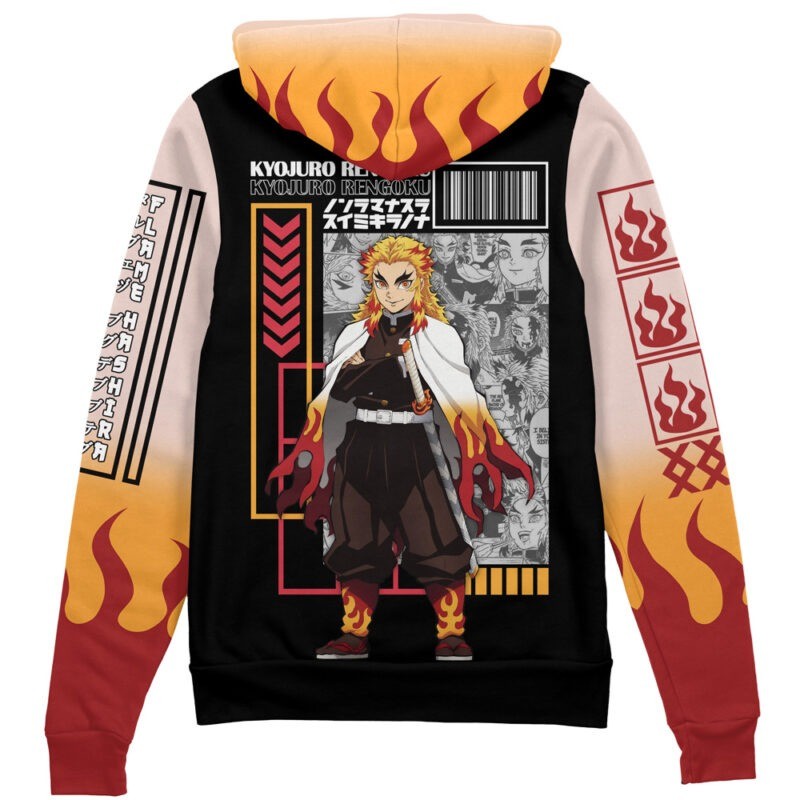 Demon Slayer Kyojuro Rengoku Streetwear Zip Hoodie