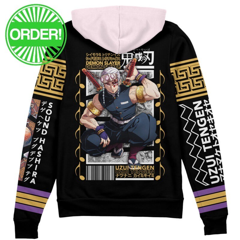 Demon Slayer Uzui Tengen Streetwear Zip Hoodie