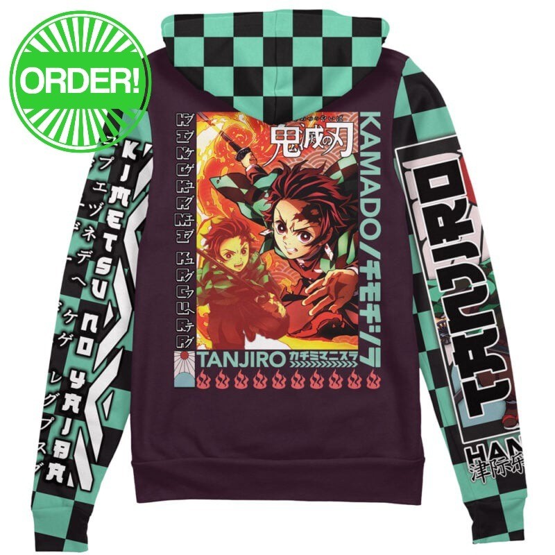 Demon Slayer Kamado Tanjiro Streetwear Zip Hoodie