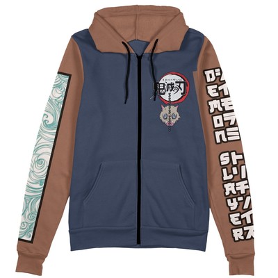 Demon Slayer Hashibira Inosuke Streetwear Zip Hoodie