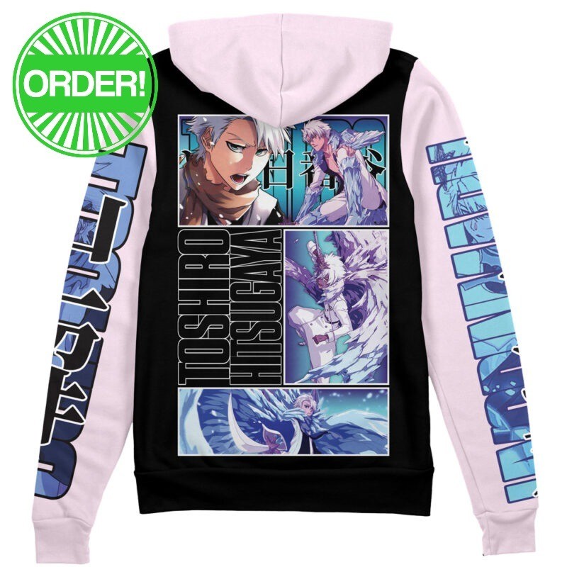 Bleach Thousand-Year Blood War Toshiro Hitsugaya Streetwear Zip Hoodie