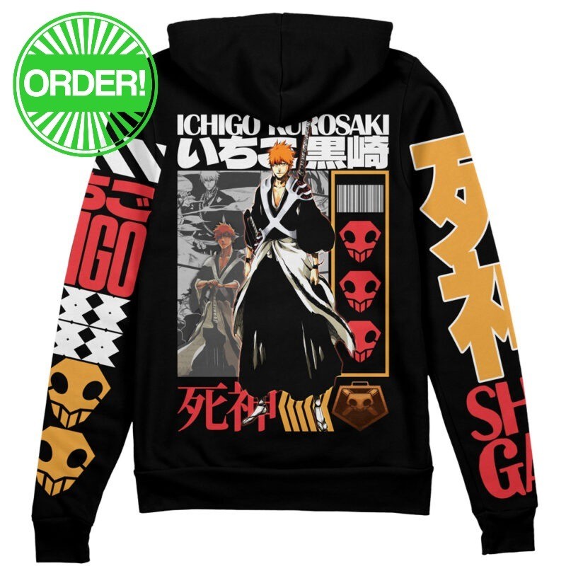 Bleach Thousand-Year Blood War Kurosaki Ichigo V2 Streetwear Zip Hoodie