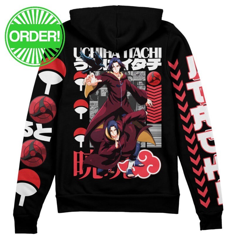 Naruto Shippuden Uchiha Itachi V2 Streetwear Zip Hoodie
