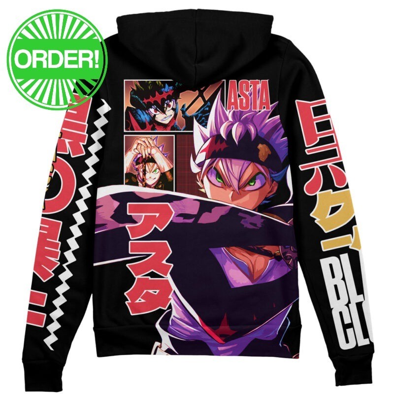 Black Clover Asta V3 Streetwear Zip Hoodie
