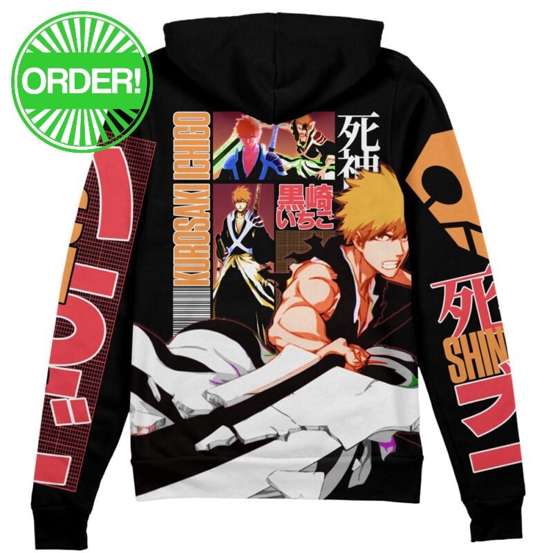 Bleach Thousand-Year Blood War Kurosaki Ichigo V3 Streetwear Zip Hoodie