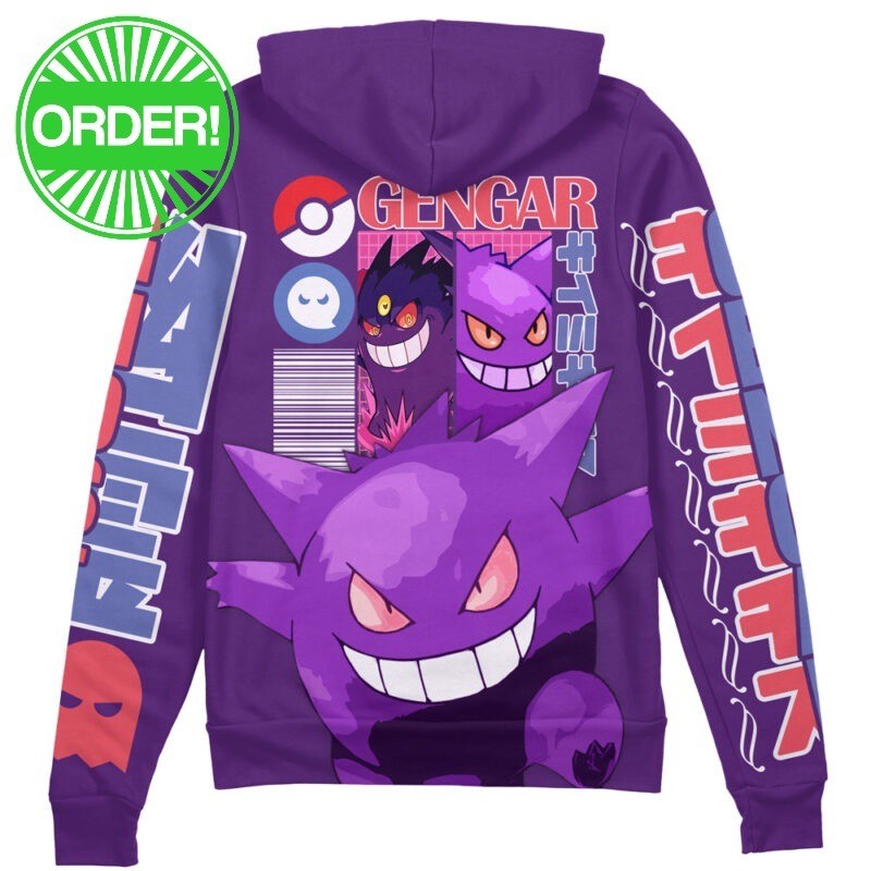 Pokemon Gengar V4 Streetwear Zip Hoodie