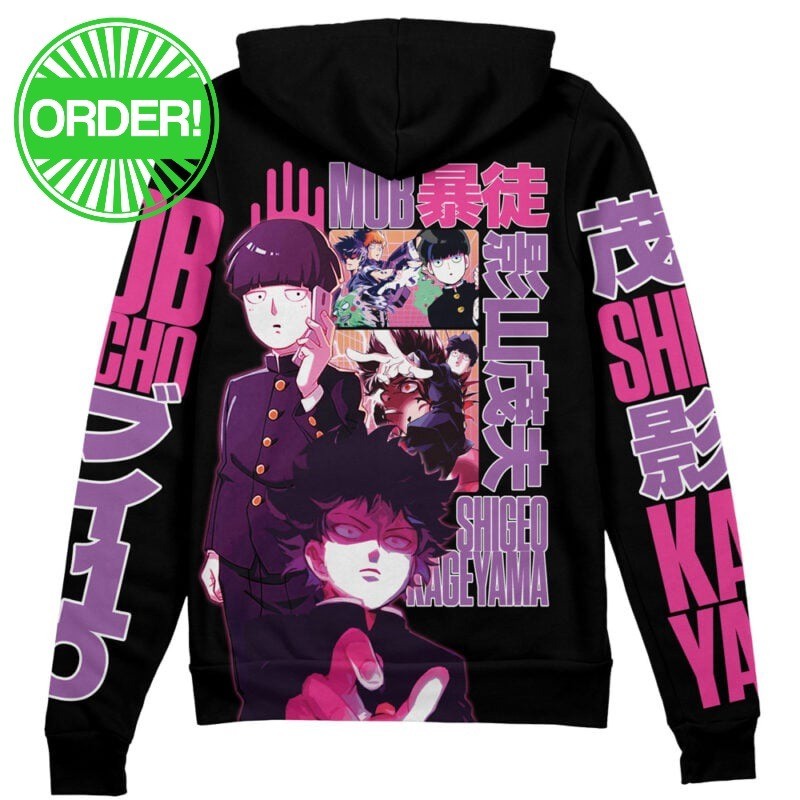 Mob Psycho 100 Shigeo Kageyama V3 Streetwear Zip Hoodie