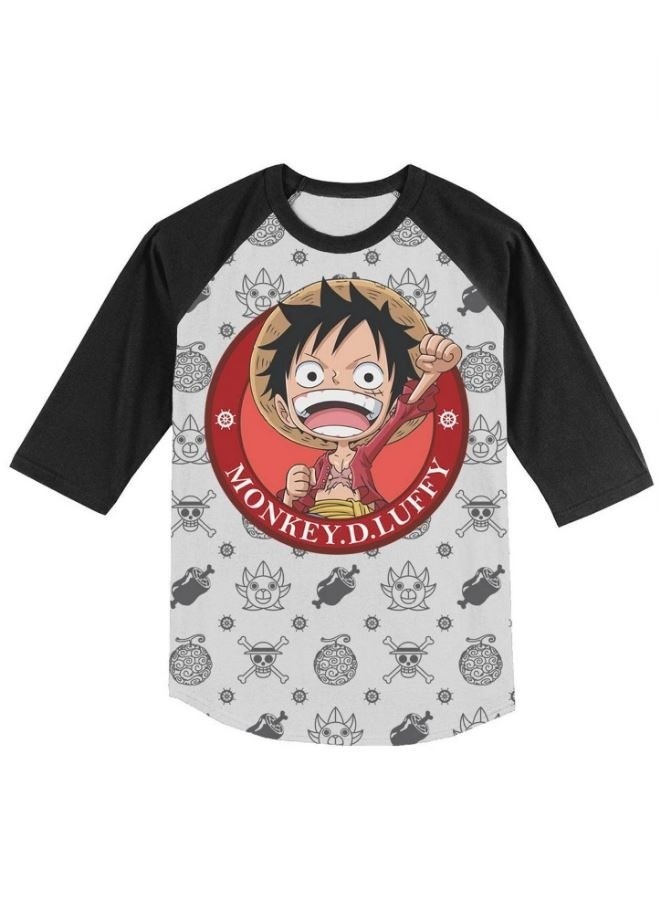 One Piece - SD Luffy Sublimation 3/4 Long Sleeve Raglan T-Shirt