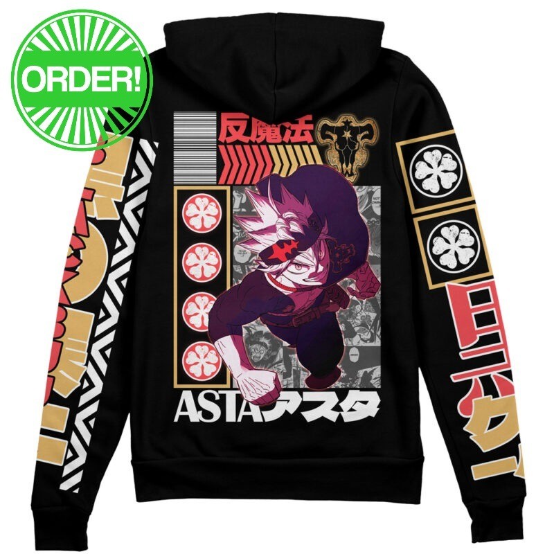 Black Clover Asta V2 Streetwear Zip Hoodie