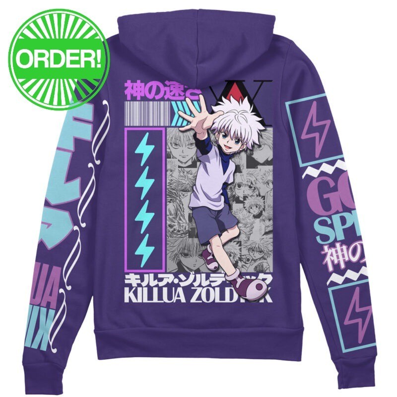 Hunter X Hunter Killua Zoldyck V2 Streetwear Zip Hoodie