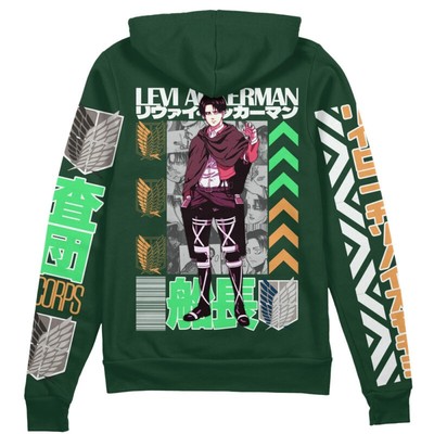 Attack on Titan Levi Ackerman V2 Streetwear Zip Hoodie