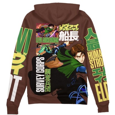 Attack On Titan Levi Ackerman V3 Streetwear Zip Hoodie