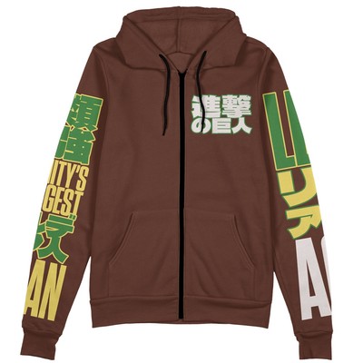 Attack On Titan Levi Ackerman V3 Streetwear Zip Hoodie