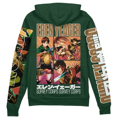 Attack On Titan Eren Yeager Streetwear Zip Hoodie