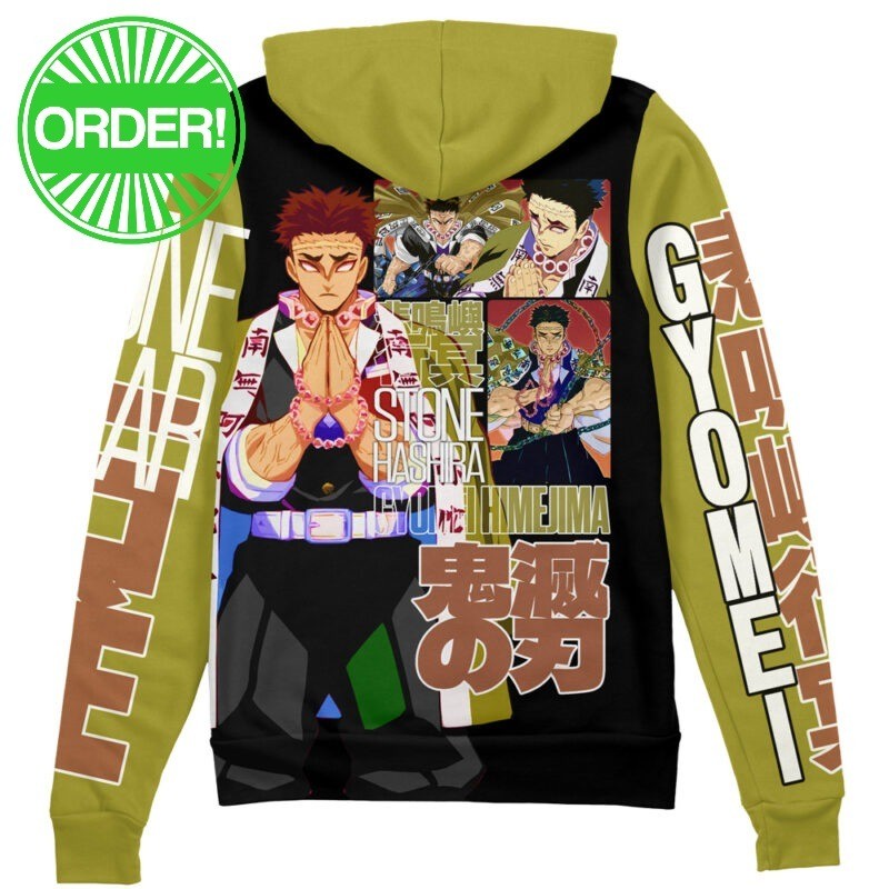 Demon Slayer Gyomei Himejima V2 Streetwear Zip Hoodie